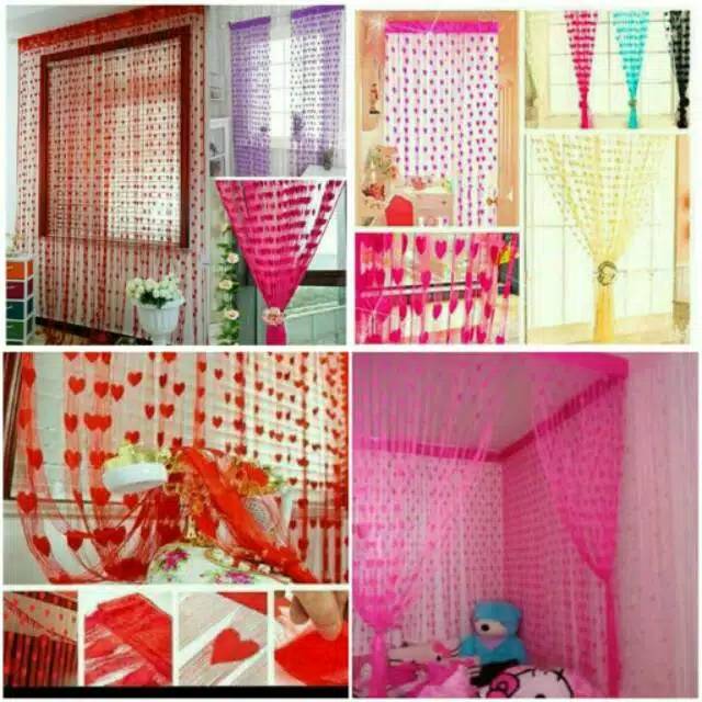 Tirai Benang Motif Love