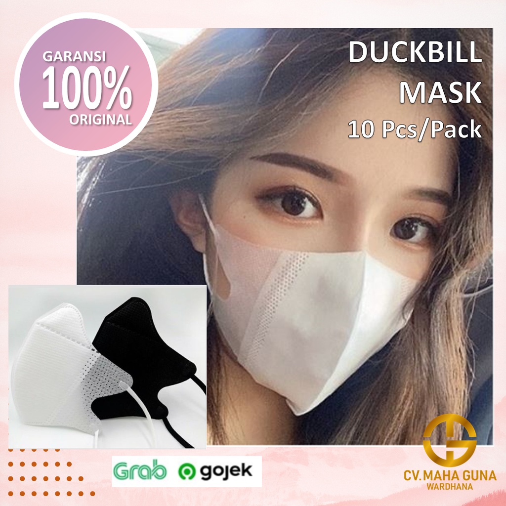 MASKER DUCKBILL ISI 10PCS PLASTIK ZIPLOCK PUTIH