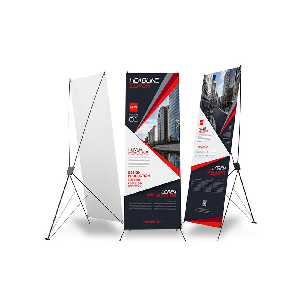 X Banner 60x160cm / X Banner / Rangka X Banner / Tiang X Banner