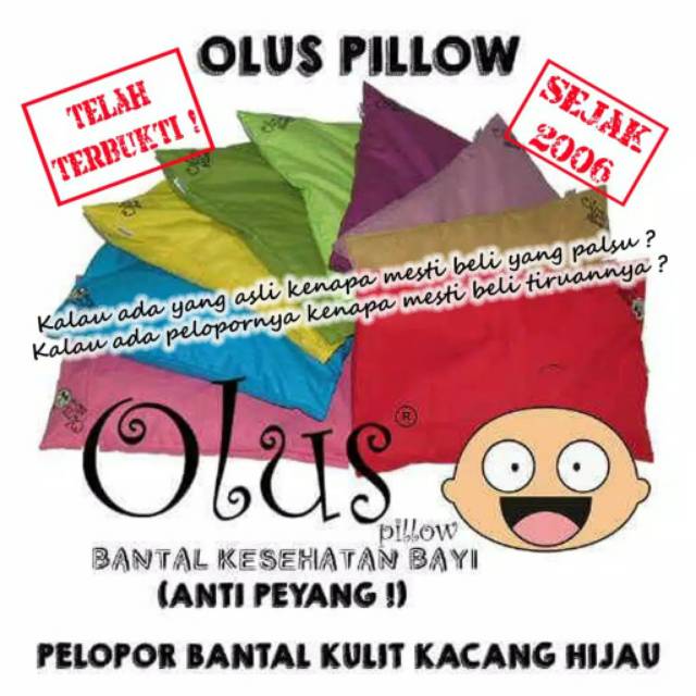 OLUS PILLOW bantal kesehatan bayi anti peyang bantal anak bantal kulit kacang hijau