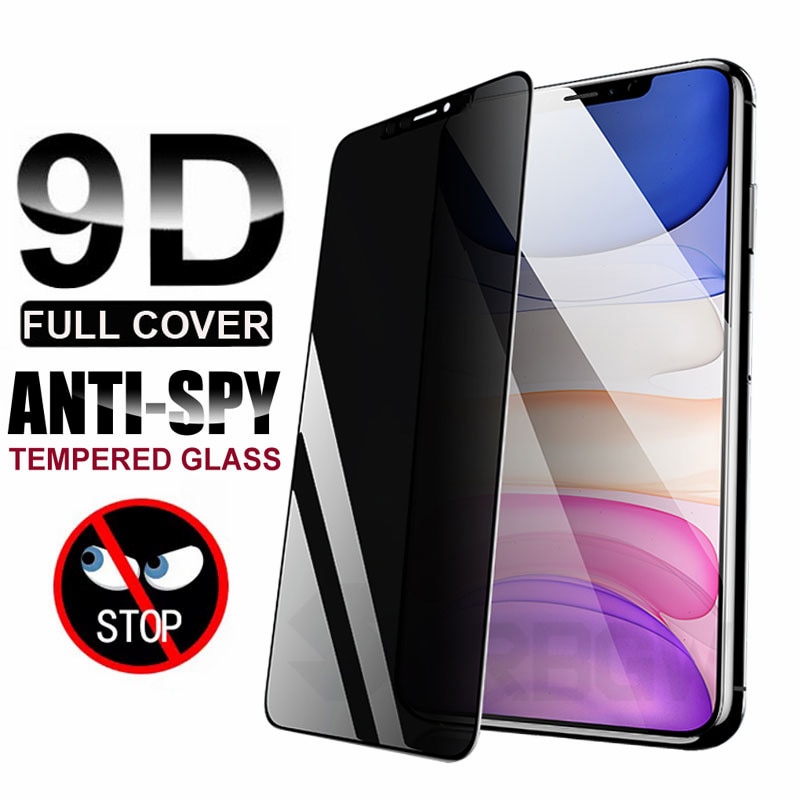 Pelindung Layar Tempered Glass 9d Anti Spy Untuk Iphone X Xr Xs 11 Pro Max 7 8 6 6s Plus Se 2020