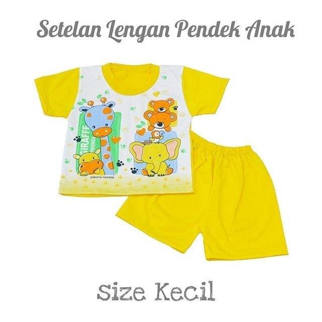 Setelan Baju Lengan Pendek Bayi/Anak size Kecil/Kaos Anak dan Celana Pendek Anak