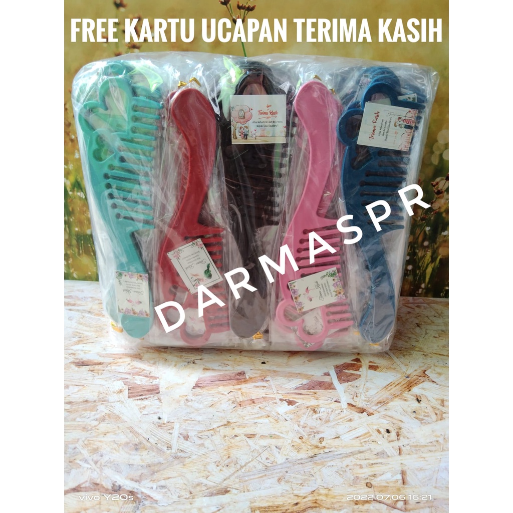 Souvenir 100 Pcs Sisir LOVE Kemasan PLASTIK Souvernir Hadiah Pernikahan Sovenir Murah