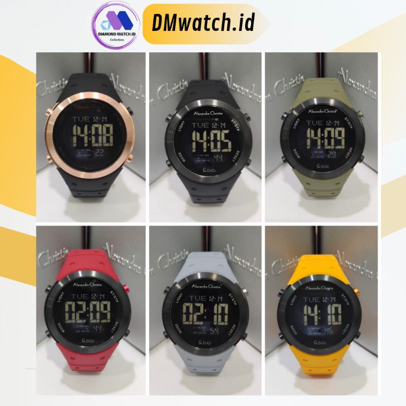 JAM TANGAN PRIA ALEXANDRE CHRISTIE AC 9350 AC9350  DIGITAL RUBBER ORIGINAL GARANSI RESMI 1 TAHUN