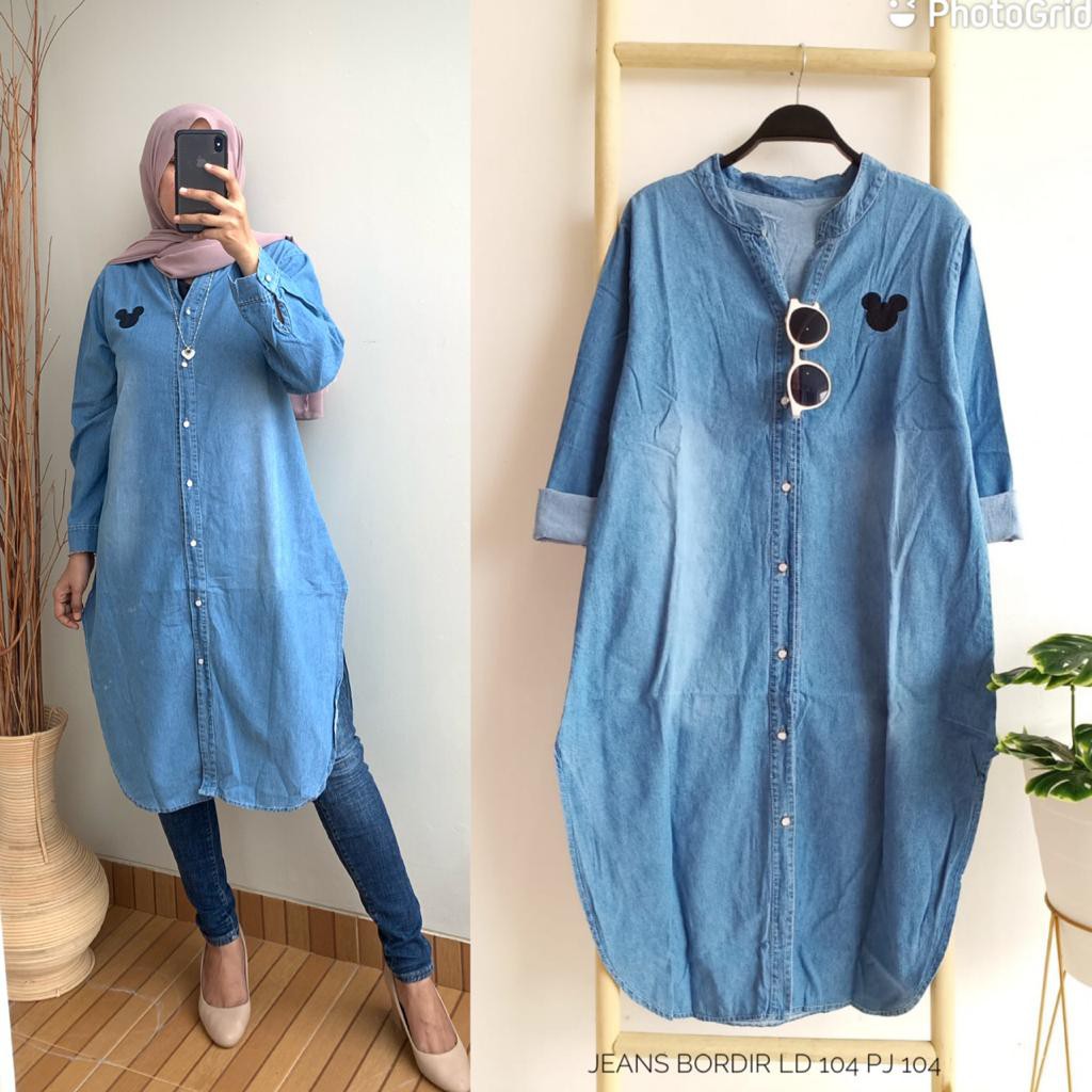 Long tunik jeans Premium import