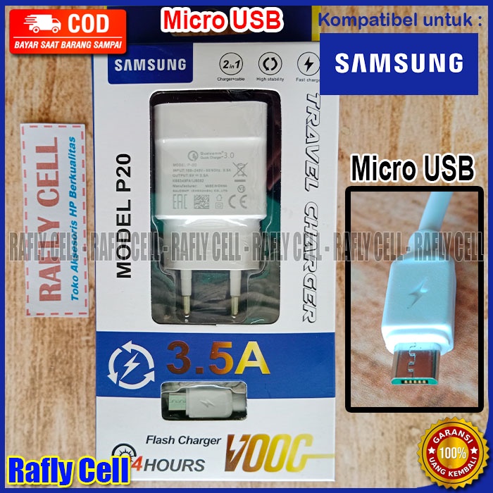 Fast Charger 3A P20 untuk HP SAMSUNG GALAXY A03 A2 CORE M10 M01 M02 A10 A10S A01 A02 ACE 2 3 V S J1 