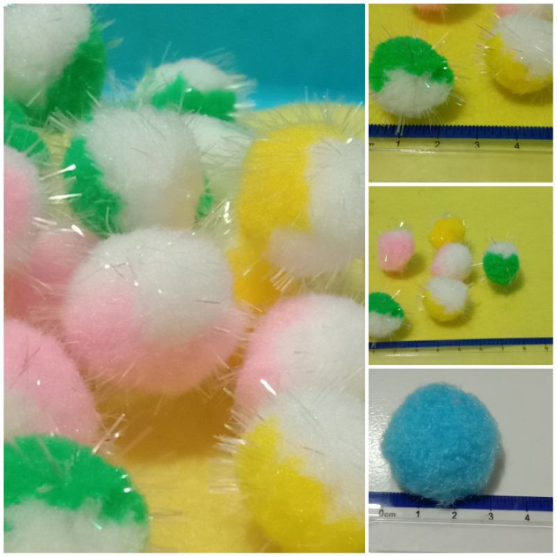 25 pcs pompom bulu-pompom landak-pompom duri landak-pompom bulu halus