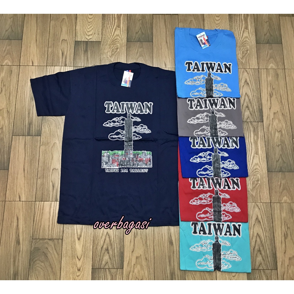 KAOS TAIWAN SOUVENIR EKSPORT WARNA DEWASA & ANAK UNISEX / KAOS MURAH