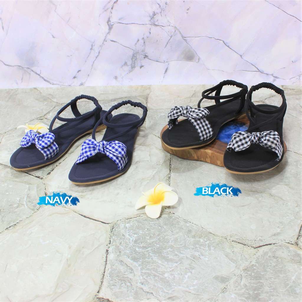Sandal Strap Wanita Clare Kain | Sandal Tali | Slip Sandal Wanita Flatbed | Sandal Slempang Wanita