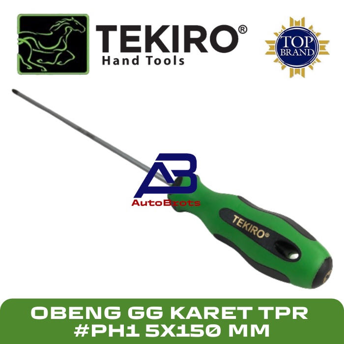 TEKIRO Obeng TPR (+) #PH1 5 x 150mm Gagang Karet / Screwdriver Plus