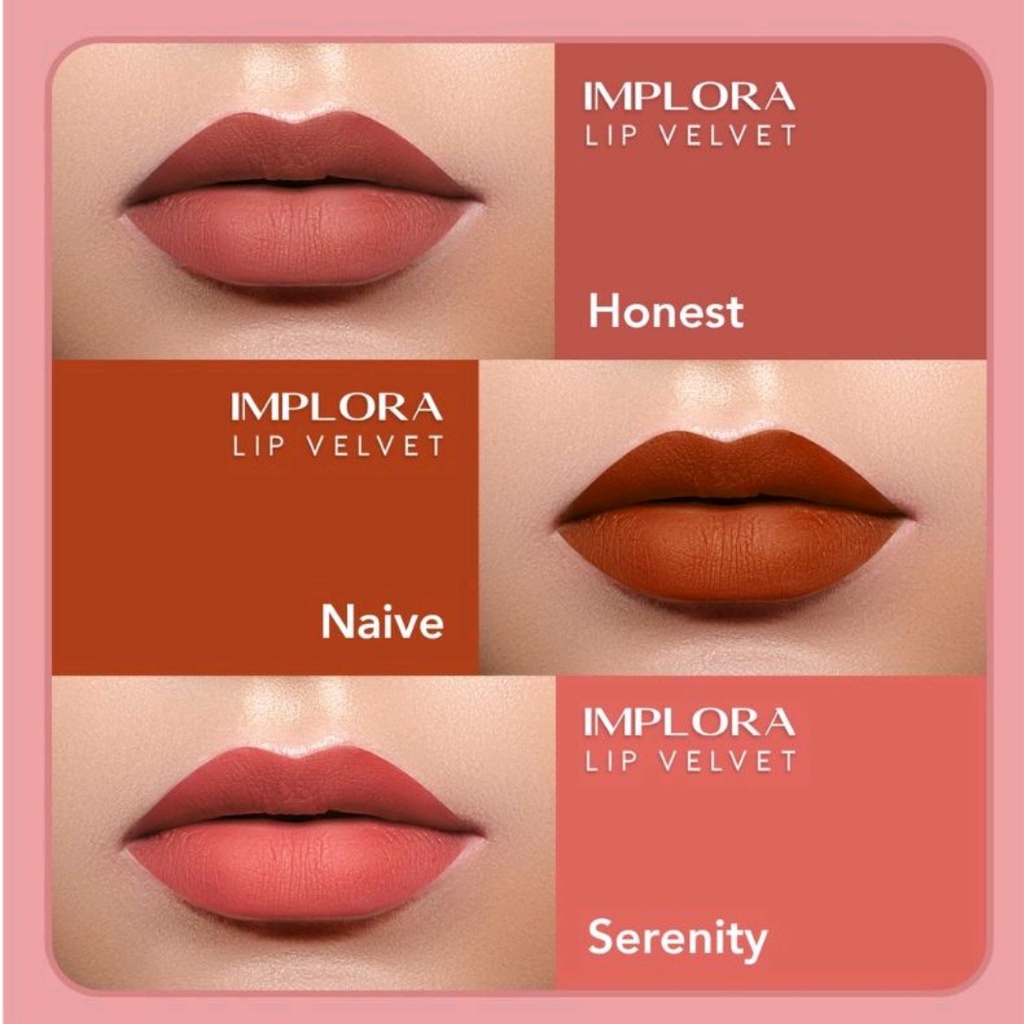 IMPLORA LIP VELVET NEW | LIPSTIK LIP CREAM IMPLORA BPOM