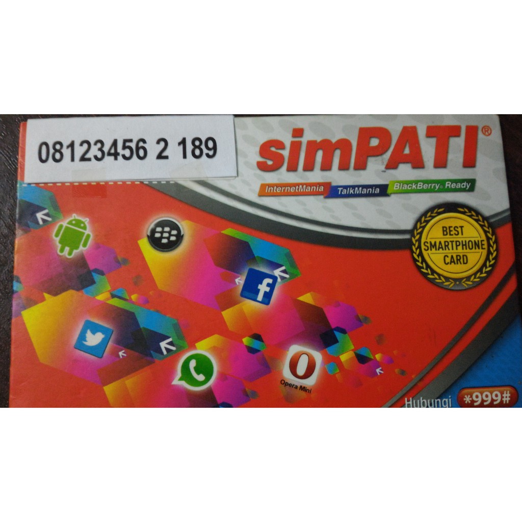 Nomor Cantik 08 123456 2 189