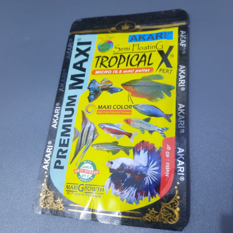 Pelet AKARI Tropical Xpert Premium Yellow Red Blue Pakan Ikan cupang guppy cardinal neon tetra Platy Manfish cilchid