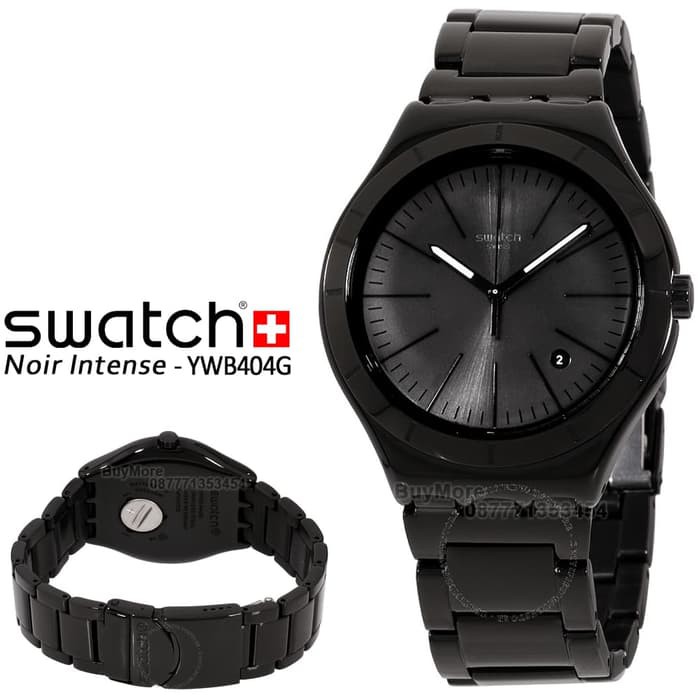 Swatch YWB404G Original Swatch Noir Intense Black Jam Tangan Pria