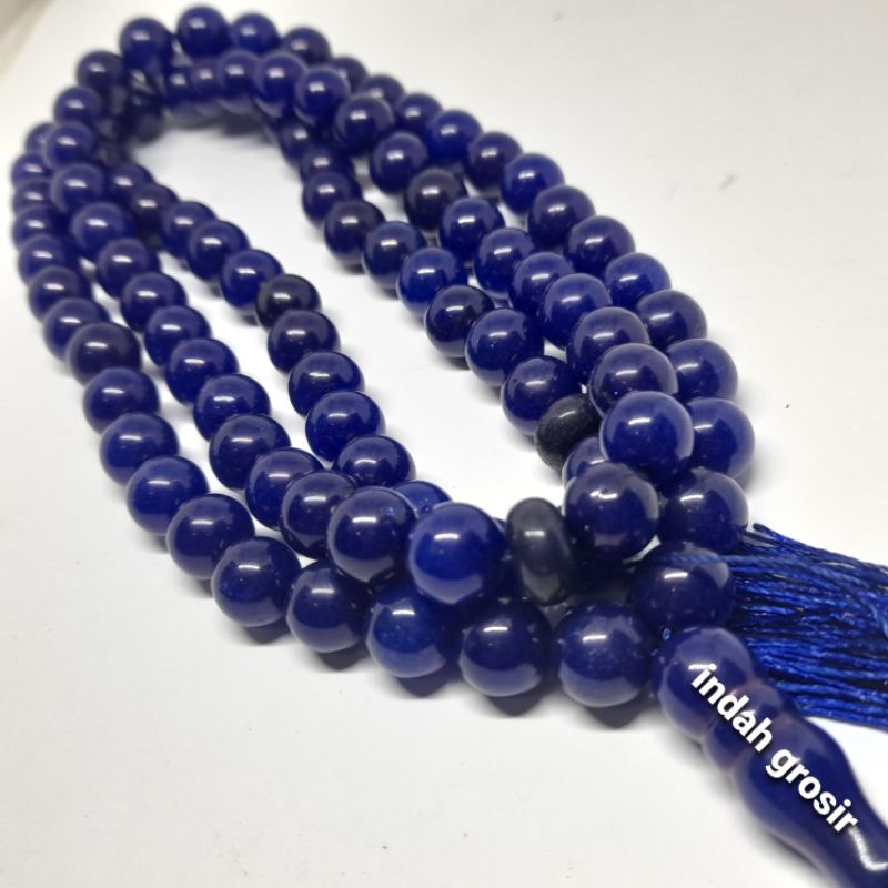 TASBIH 10MM BATU BLUE JADE 99BUTIR NATURAL