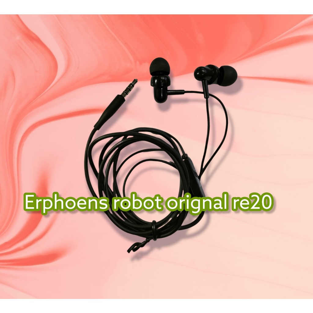 Headset Robot RE20 Wired Headset Earphone Bass Android iPhone Original