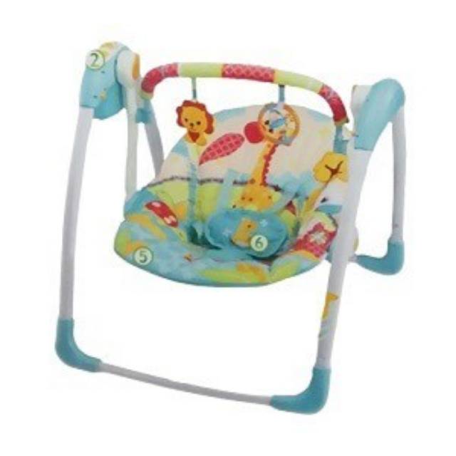 Mastela Deluxe Portable Swing Giraffe Blue &amp; Pink