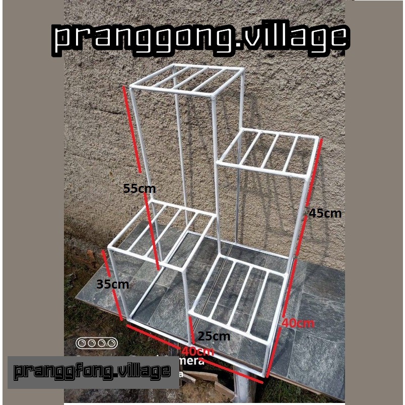 T60CM L40CM / standing pot 4 susun kotak/standing pot/dudukan pot tingkat kotak