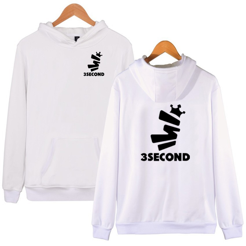 Hoodie Distro Pria 3SECOND TEXT White Premium