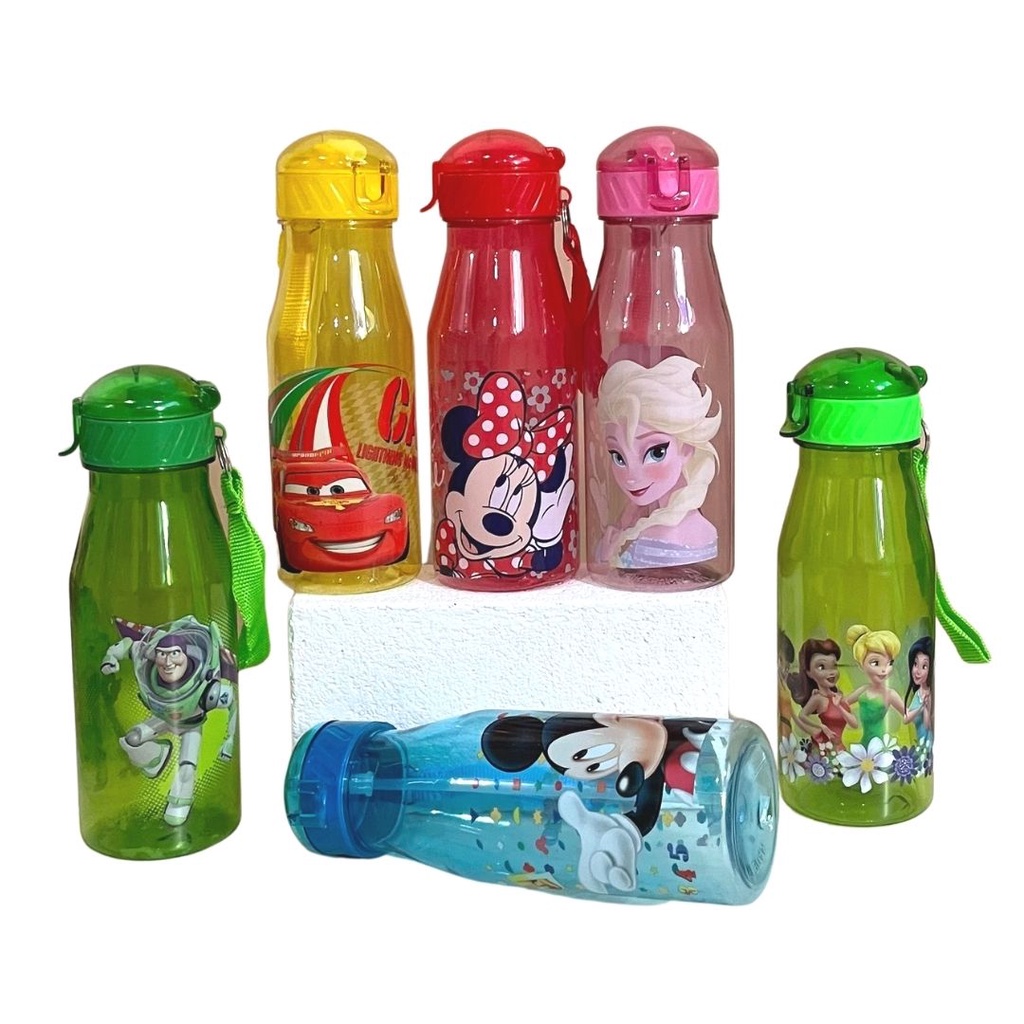 Botol Minum / Tempat Minum / Botol Air Minum Karakter Straplock 550ml BPA FOODGRADE