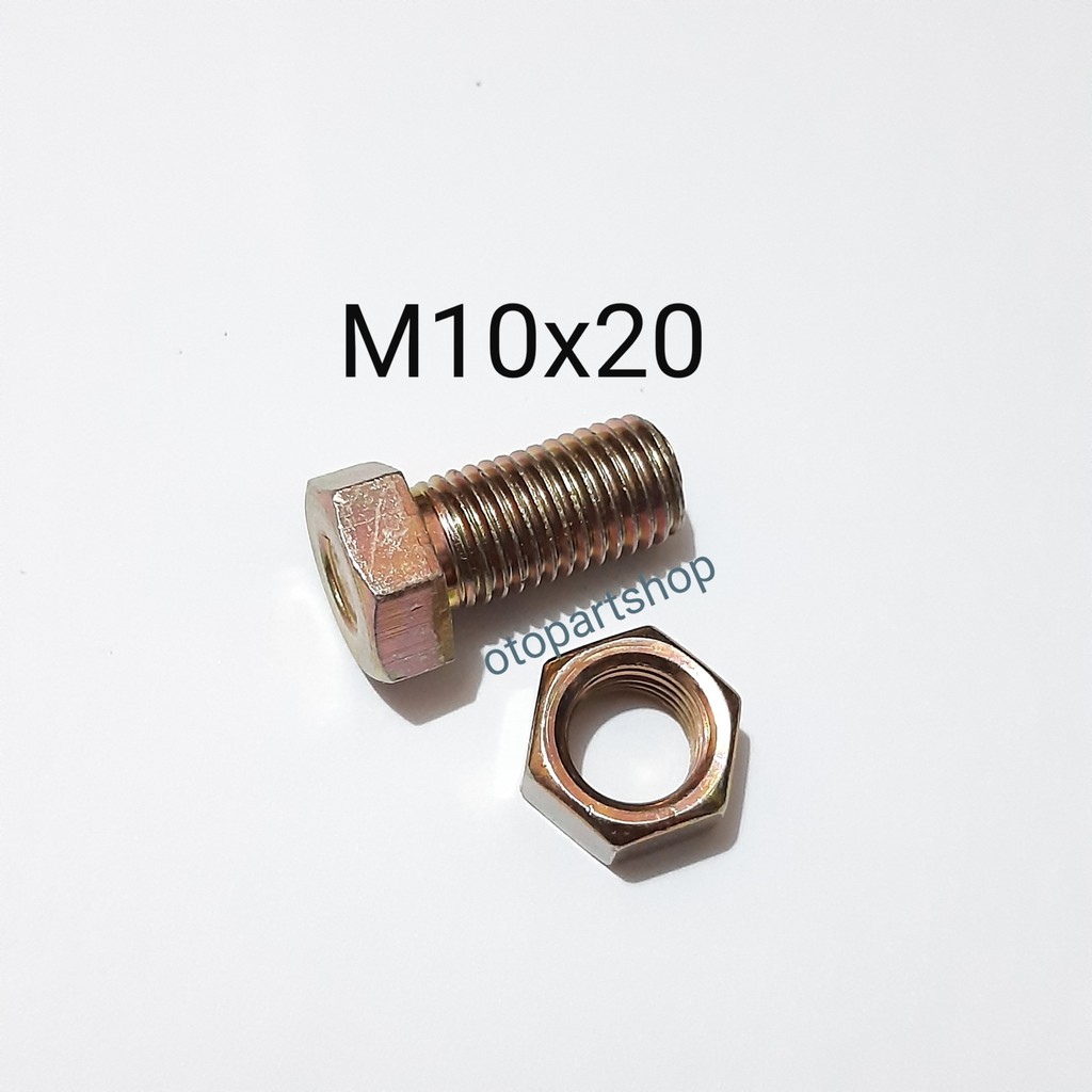 Baut Mur M10x20 ( baut 14 panjang 2cm )