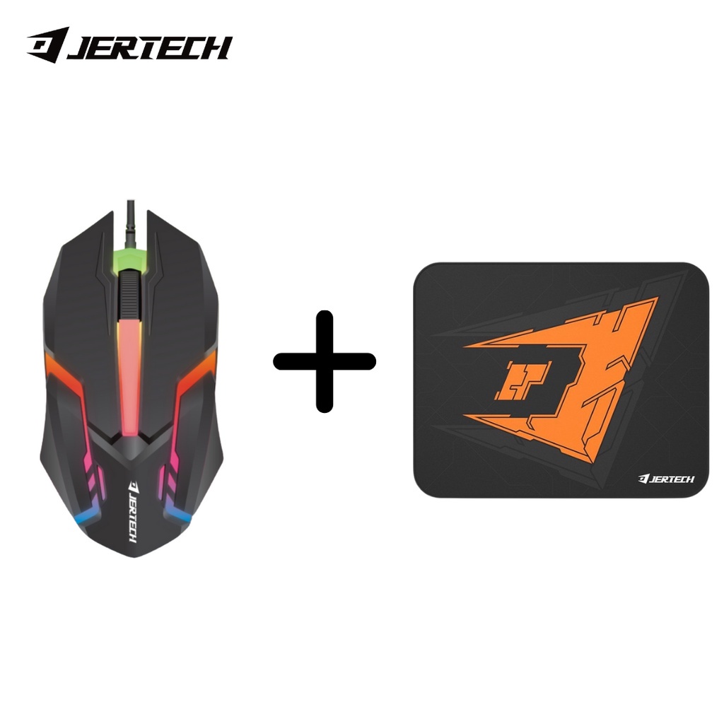 Paket Bundle Mouse Gaming M200 Plus Mousepad MP32 Lampu LED RGB