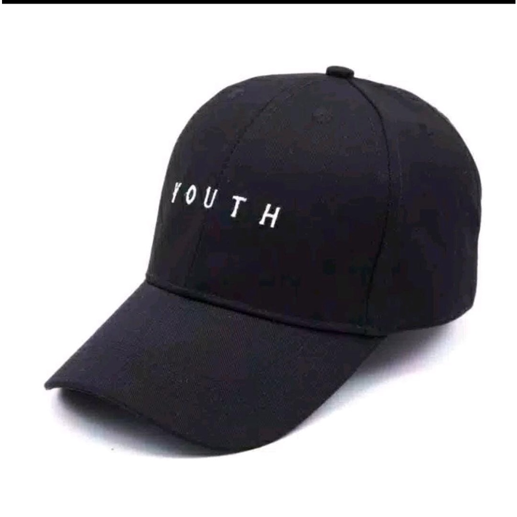 Topi baseball youth hitam bordir twill