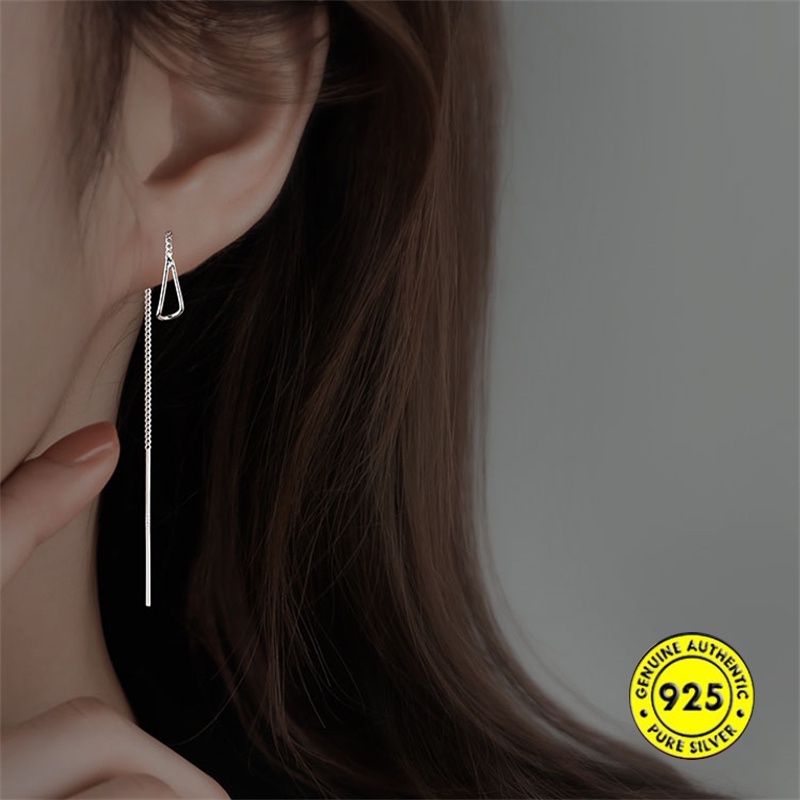 Anting Gantung Panjang Bahan Sterling Silver 925 Untuk Wanita