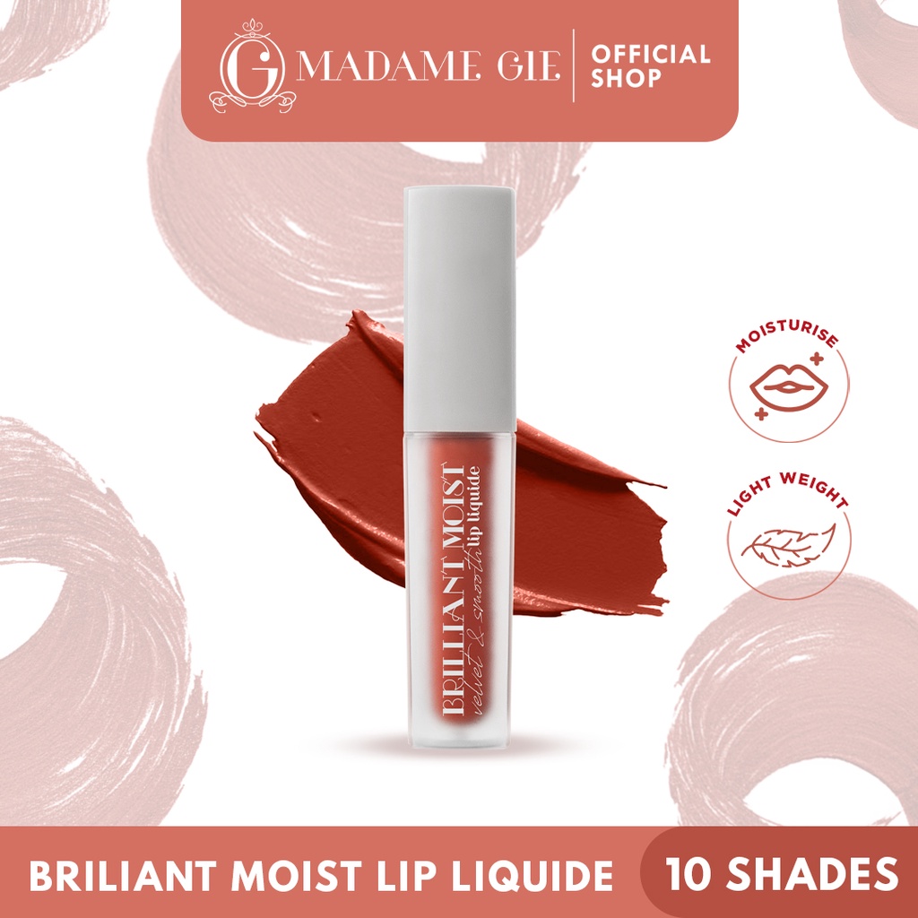 Madame Gie Briliant Moist Velvet & Smooth Lip Liquide - MakeUp Lip Cream Lipstik