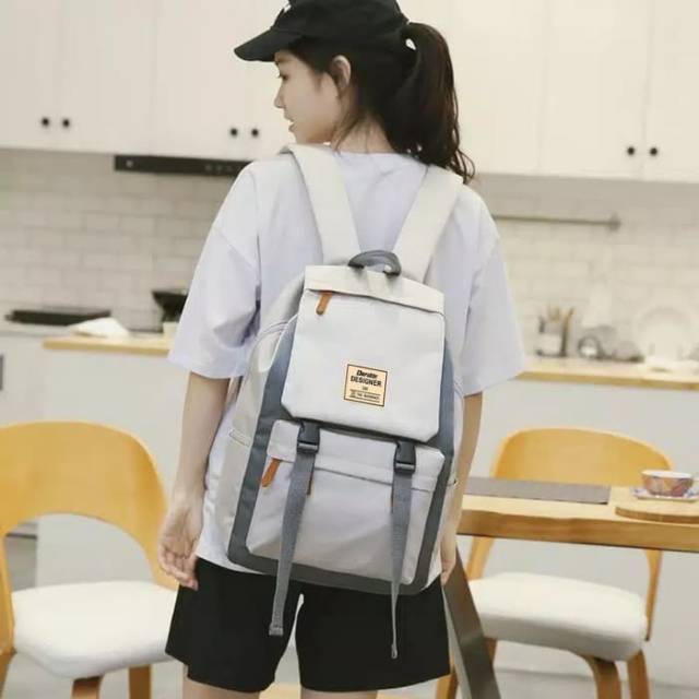 Durable tas sekolah backpack terlarisRansel Hitam Kanvas Pria Wanita Tas Punggung Sekolah Pelajar Perguruan Tinggi untuk Remaja Ransel Kasual Mochila Ransel Harian Travel