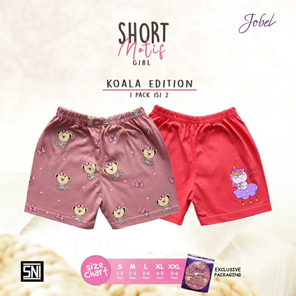 Jobel Short Motif Campur isi 4pcs (JBL-SM)