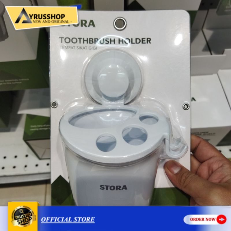 Stora Tempat Sikat Gigi Toothbrush Cup Tempel Dinding/Kaca/Kamar Mandi/Bathroom Rack/Accessories