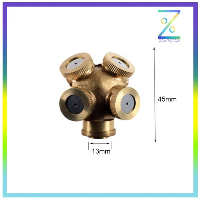 WHISM Sprinkler Spray Nozzle Air Irigasi Taman Copper 4 Holes - WCIC -