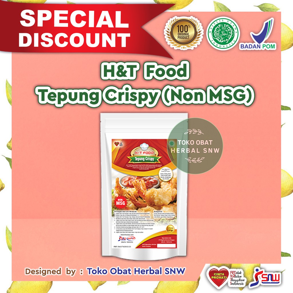 

H&T FOOD Tepung Crispy (Non MSG) @500gr | Tepung Krispi Sehat & Enak | Bumbu Masak Tanpa MSG