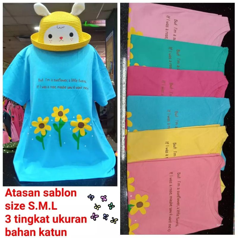 SALE Kaos REMAJA Flower 7-17 Tahun Kaos Anak Cewe by Consist