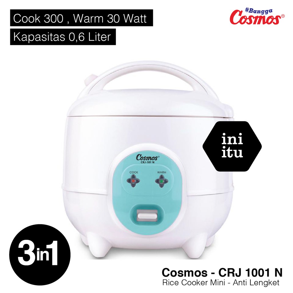   cosmos   rice cooker   magic com mini cosmos 3 in 1 crj 101 n   non sticky 0 6 liter