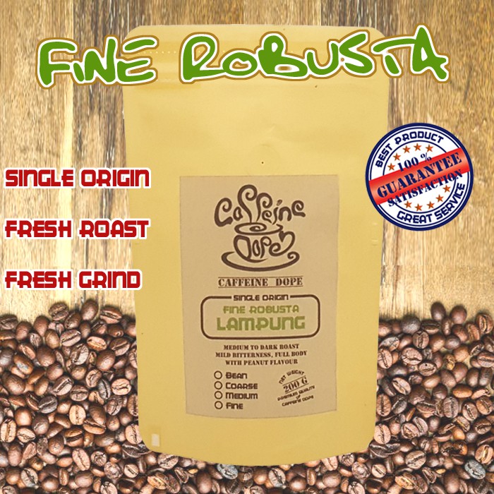 

Kopi Robusta Lampung 200 Gr -Fine Robusta- Bean/Biji & Ground/Bubuk