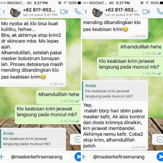 Testimoni masker kefir kolostrum 😍