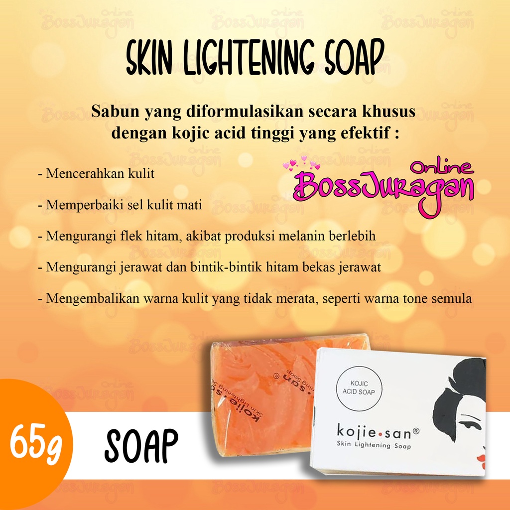 (BOSS) { 65 gr } KOJIE SAN Skin Ligtening Soap - KOJIE SAN KOJIC ACID SOAP BPOM