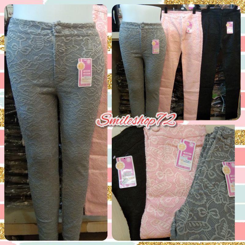 [PROMO] CELANA BAHAN WANITA  / CELANA PANJANG CORAK BROKAT CEWEK | CELANA BANGKOK CEWEK