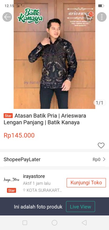 Atasan Batik Pria | Perwira Lengan Panjang | Batik Kanaya