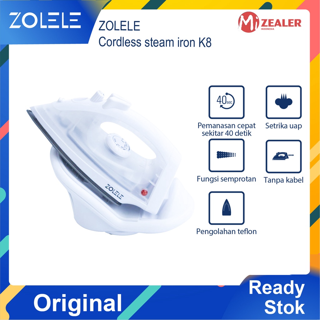ZOLELE K8 Setrika listrik Gosokan Pakaian Setrika Pakaian Iron Trisonic Portable