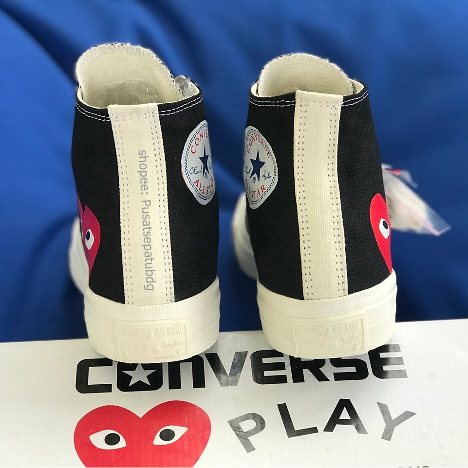 CONVERSE 70S PLAY CDG COMME DES GARCONS HIGH BLACK WHITE