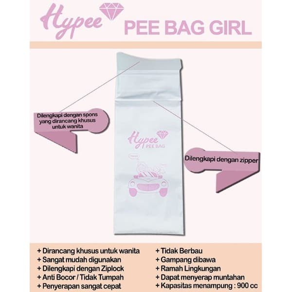 HYPEE Pee Bag Girl 5 Pcs