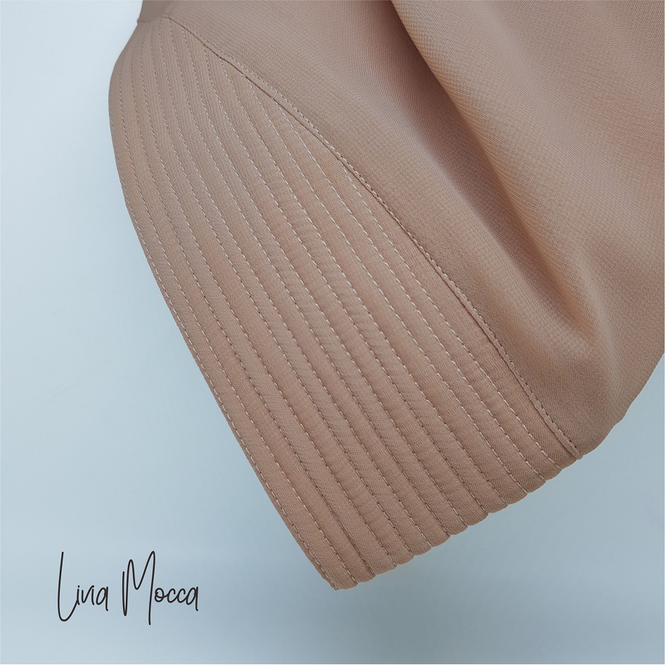 SALE Hijab Khimar livia alifa 2 layer oval / Jilbab 2 layer-Premium MOCCA