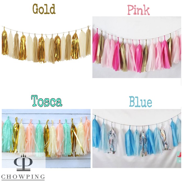 Rumbai Tassel Garland PREMIUM / Tissue Kertas Paper Rumbai Tassel High Quality