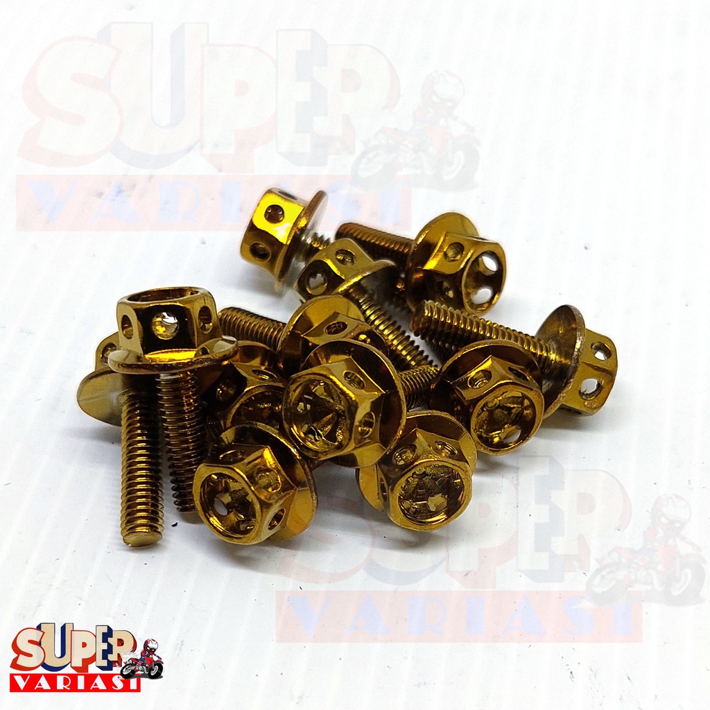 Baut probolt master rem flower gold probolt cover master rem 2 pcs asli baut baja