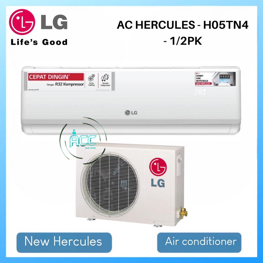 Jual LG AC HERCULES 1/2PK H05TN4 With Turbo Cooling Unit Only