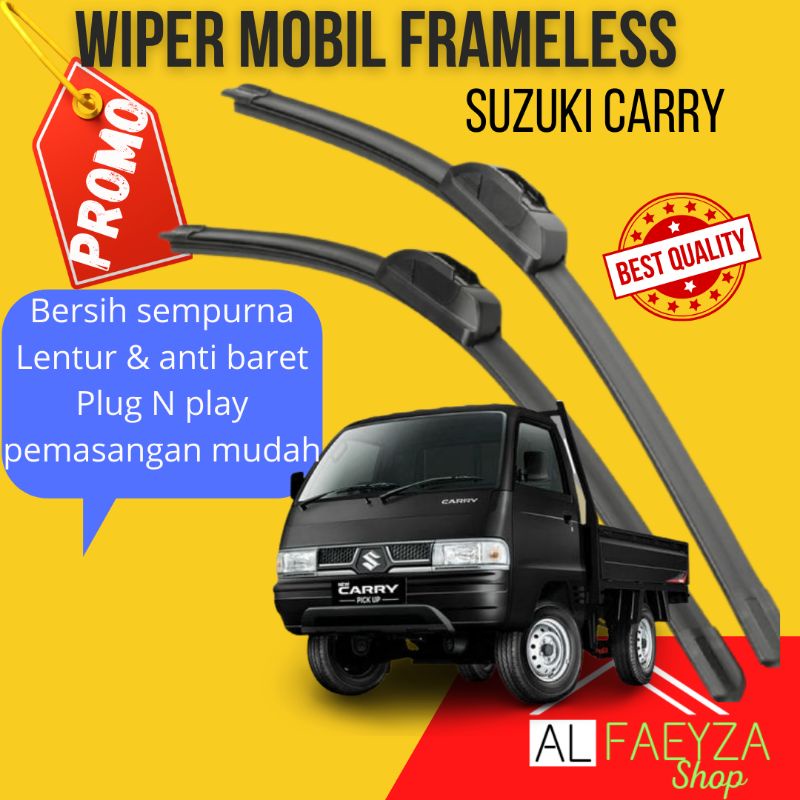 promo wiper kaca mobil Frameless Suzuki Carry 1 Set 2 Pcs