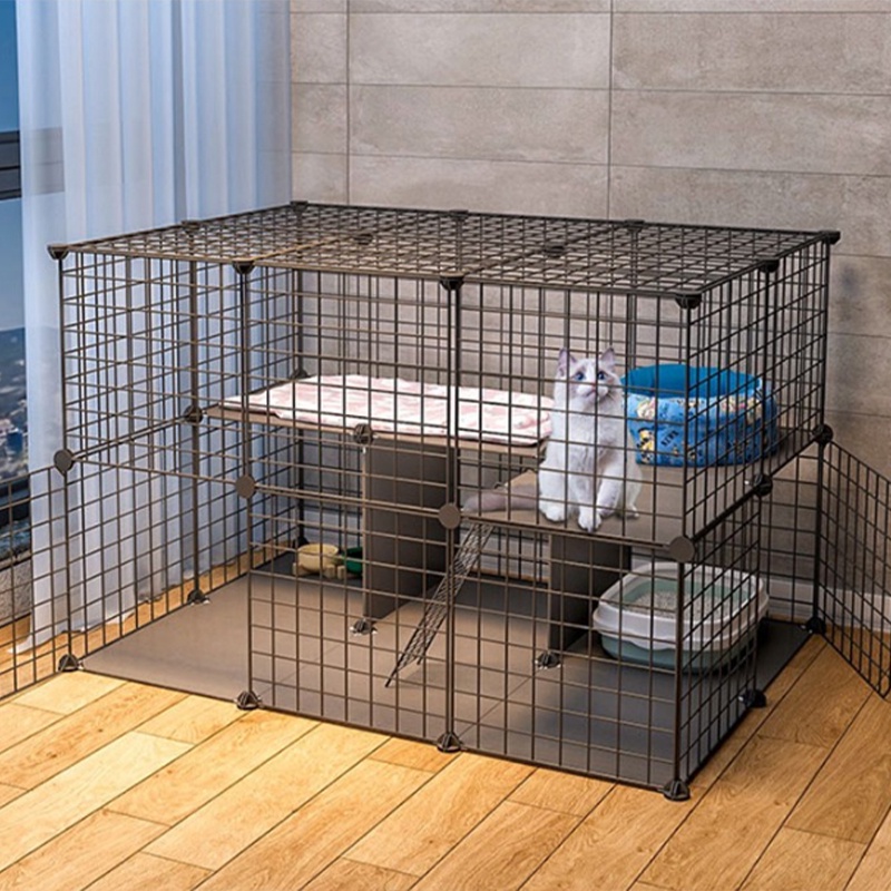 Kaikki DIY Kandang Hewan Peliharaan / Kandang Kucing / Kandang Anjing  Pagar Besi/ pagar hewan peliharaan-6